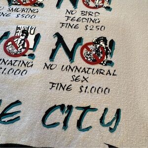 Vintage T Shirt Singapore Is A Fine City No Unnatural Sex Mens XL